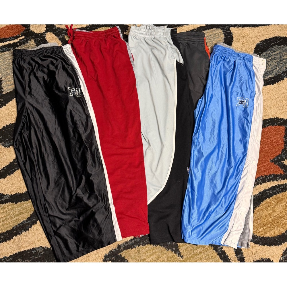Starter Mens 3XL Athletic Pants Lot 5 Breakaway Snap Track Blue Black Red